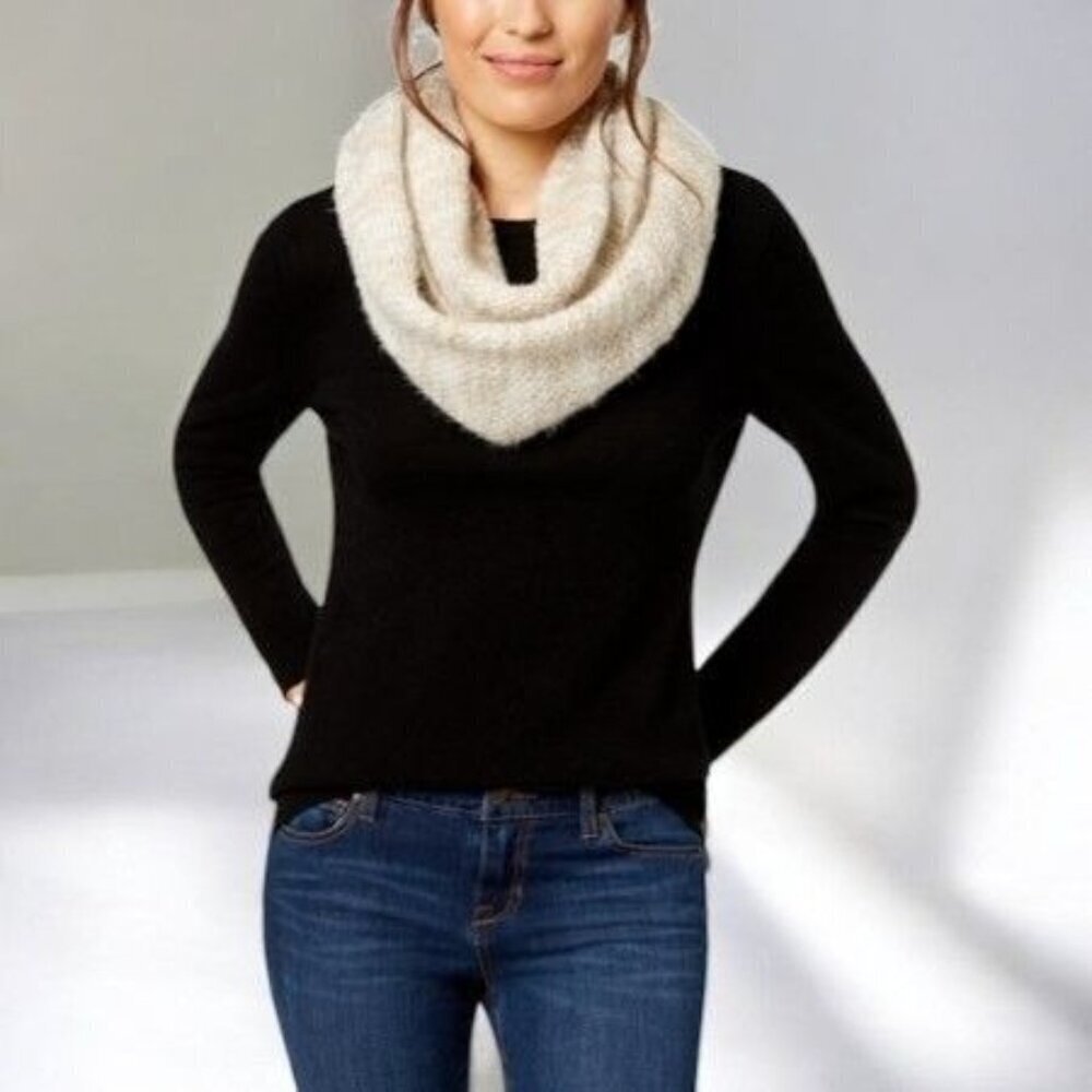 BCBGeneration Womens Space Dye Loop Infinity Scarf Neutral Beige NEW OS